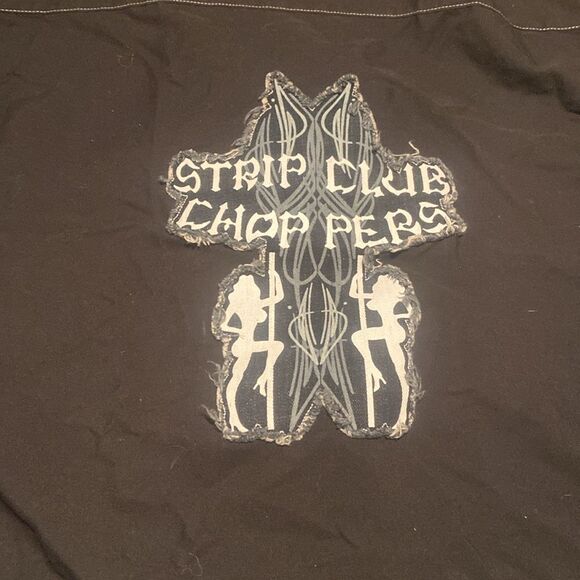 Throttle Threads Men’s Strip Club Choppers Black button up Shirt 2X Talent Scout - Picture 2 of 6